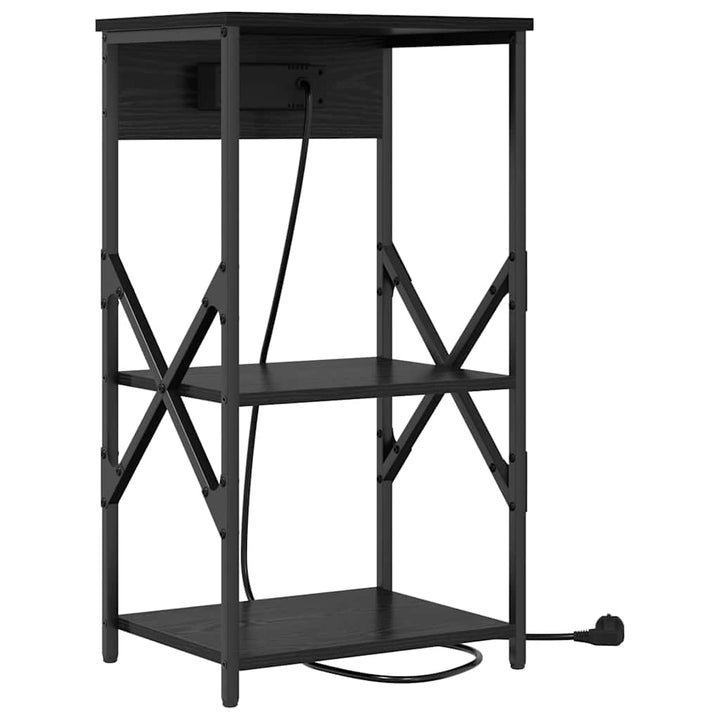 Natskab med hylde 2 pcs Sort eg 41 x 31 x 76 cm Konstrueret træ