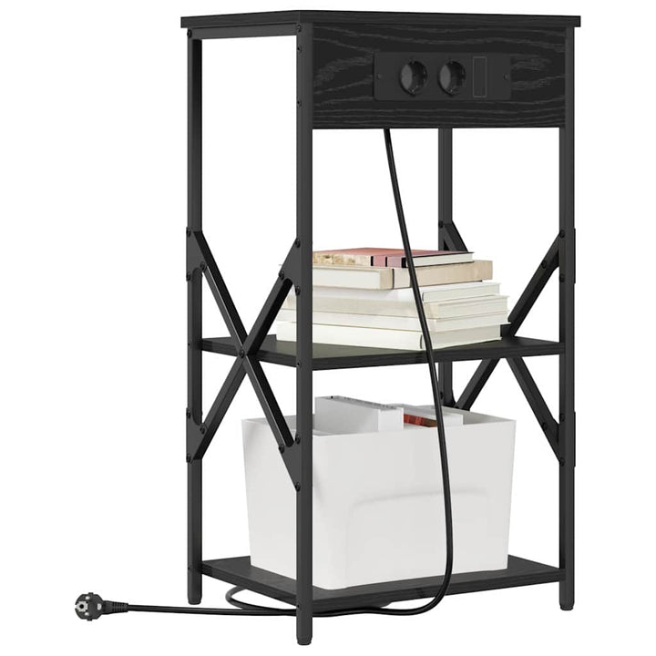 Natskab med hylde 2 pcs Sort eg 41 x 31 x 76 cm Konstrueret træ