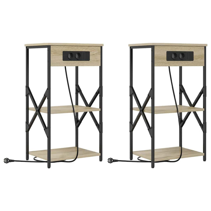 Natskab 2 pcs Sonoma eg 41 x 31 x 76 cm Konstrueret træ