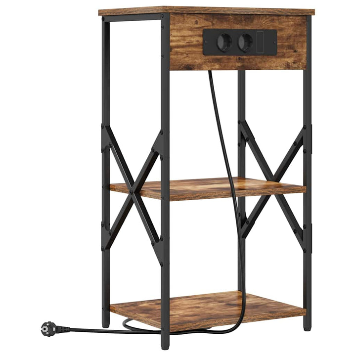 Natskab 2 pcs Røget eg 41 x 31 x 76 cm Konstrueret træ