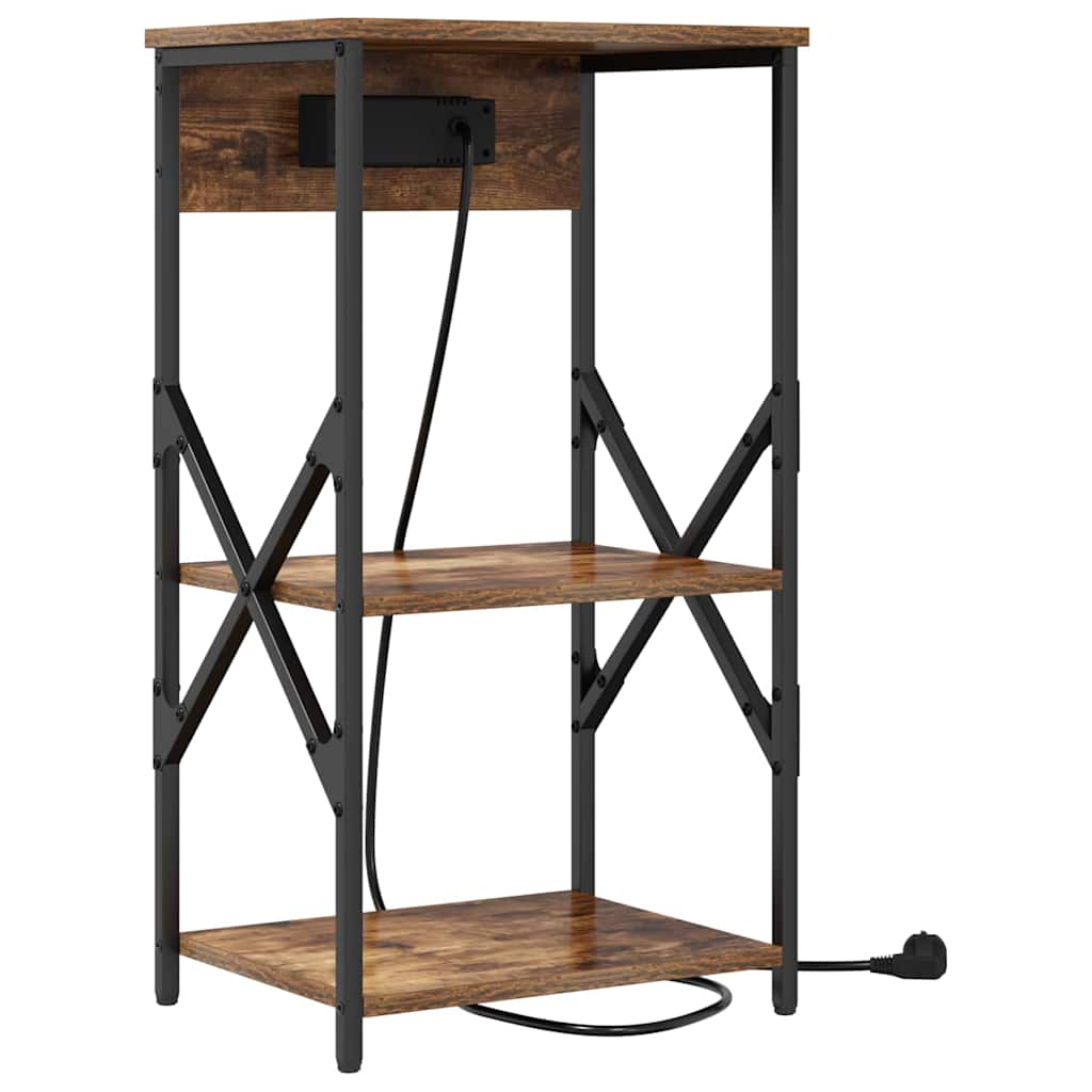 Natskab 2 pcs Røget eg 41 x 31 x 76 cm Konstrueret træ