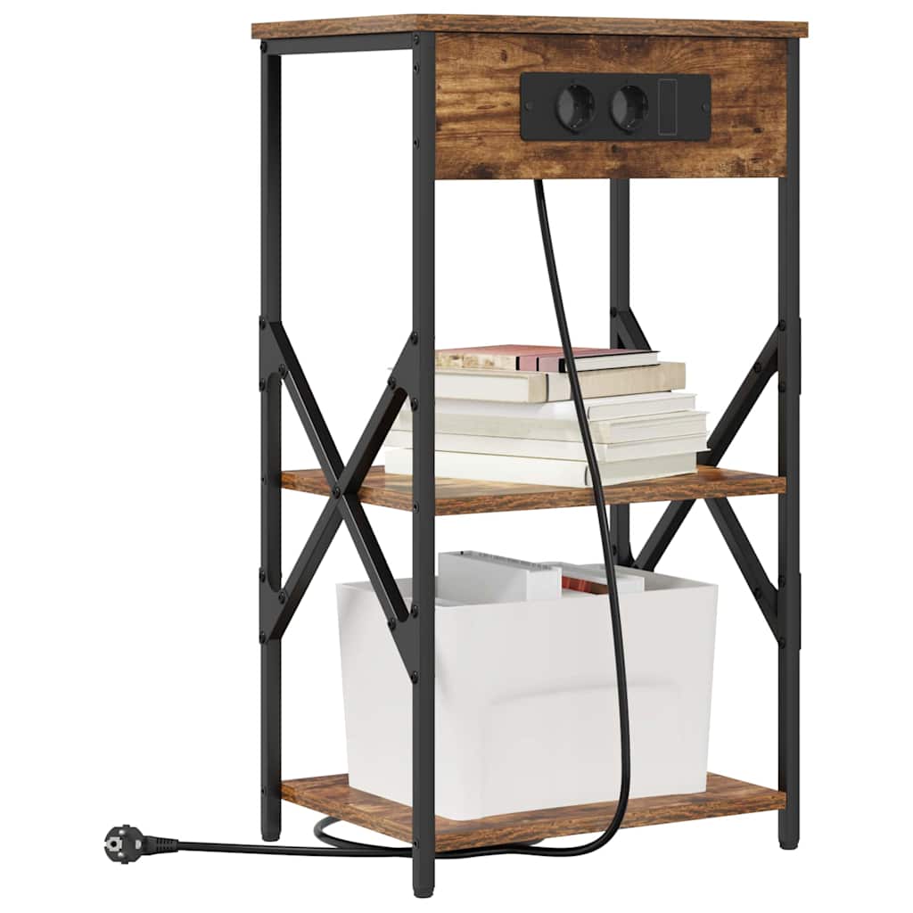 Natskab 2 pcs Røget eg 41 x 31 x 76 cm Konstrueret træ