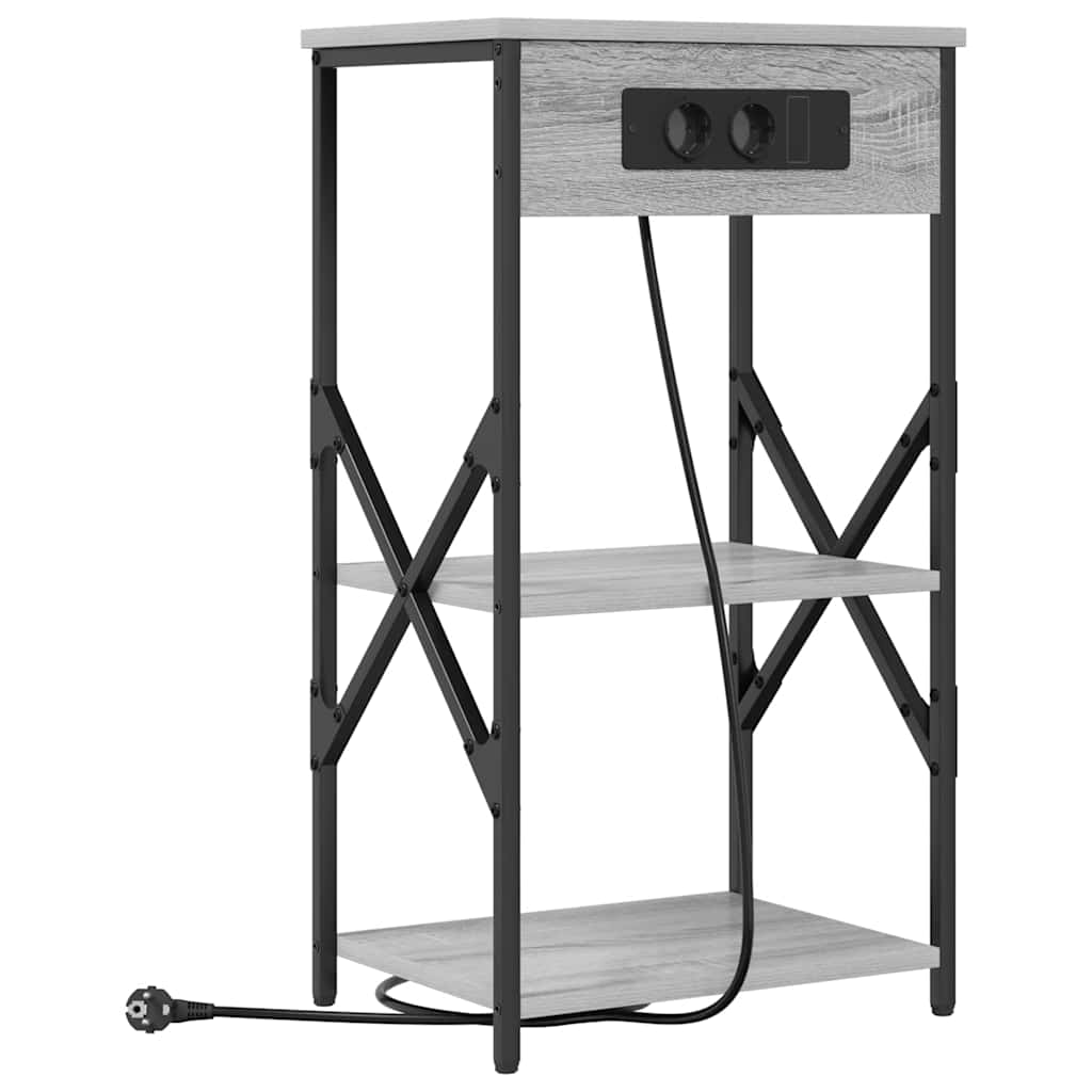 Natskab 2 pcs Grå Sonoma 41 x 31 x 76 cm Konstrueret træ