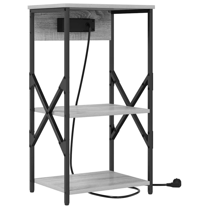 Natskab 2 pcs Grå Sonoma 41 x 31 x 76 cm Konstrueret træ