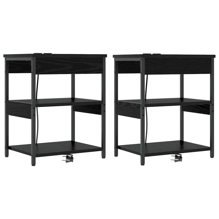 Natskab 2 pcs Sort eg 41 x 31 x 51 cm Konstrueret træ