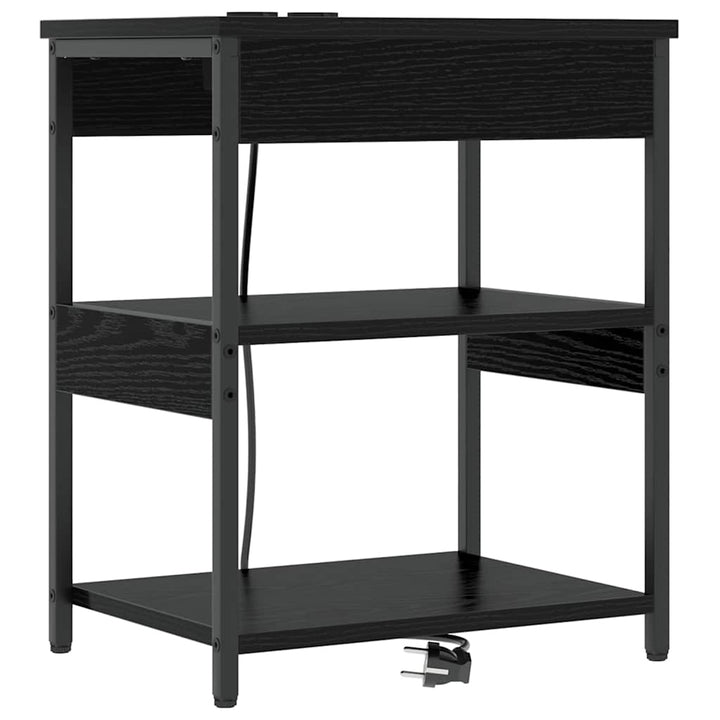 Natskab 2 pcs Sort eg 41 x 31 x 51 cm Konstrueret træ