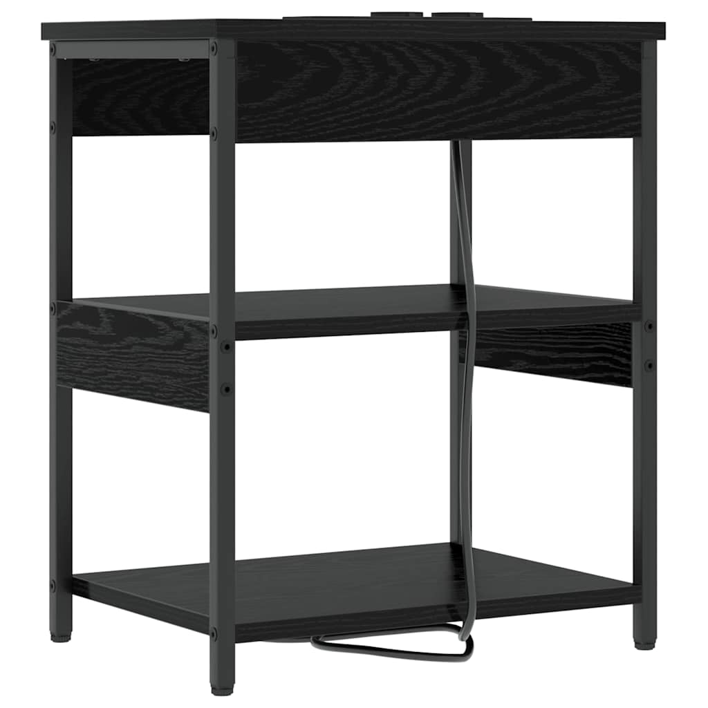 Natskab 2 pcs Sort eg 41 x 31 x 51 cm Konstrueret træ
