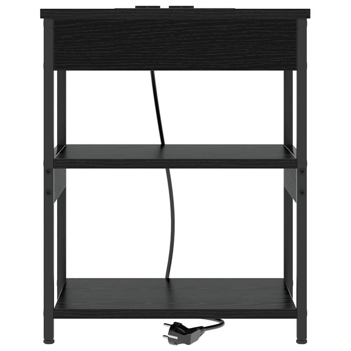 Natskab 2 pcs Sort eg 41 x 31 x 51 cm Konstrueret træ
