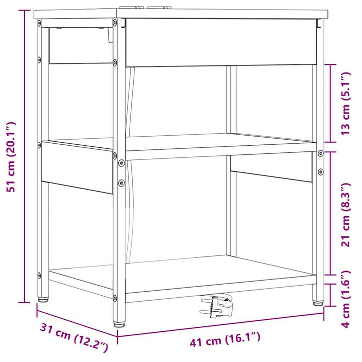 Natskab Sonoma eg 41 x 31 x 51 cm Konstrueret træ