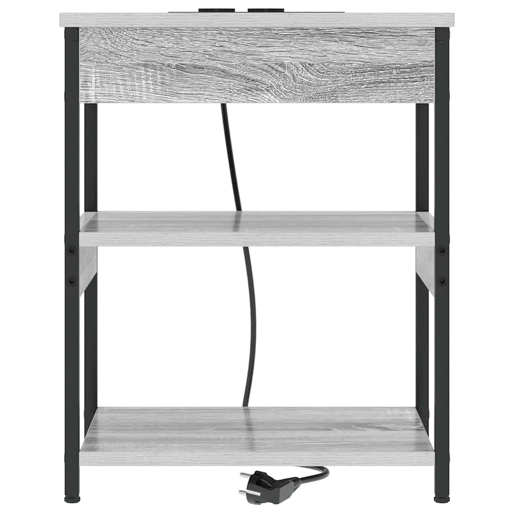 Natskab 2 pcs Grå Sonoma 41 x 31 x 51 cm Konstrueret træ
