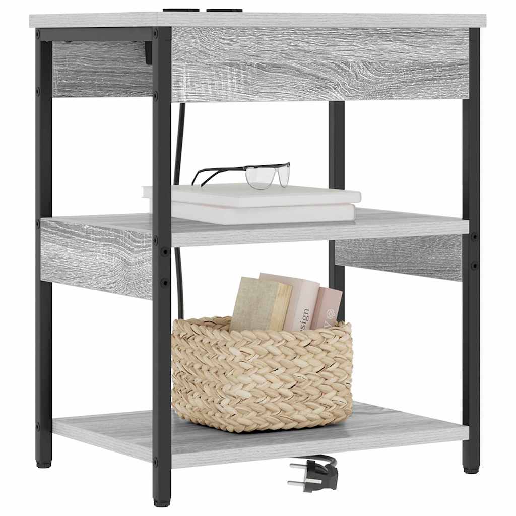 Natskab 2 pcs Grå Sonoma 41 x 31 x 51 cm Konstrueret træ