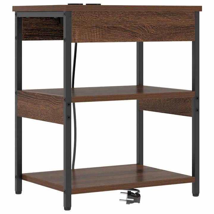 Natskab 2 pcs Brun eg 41 x 31 x 51 cm Konstrueret træ