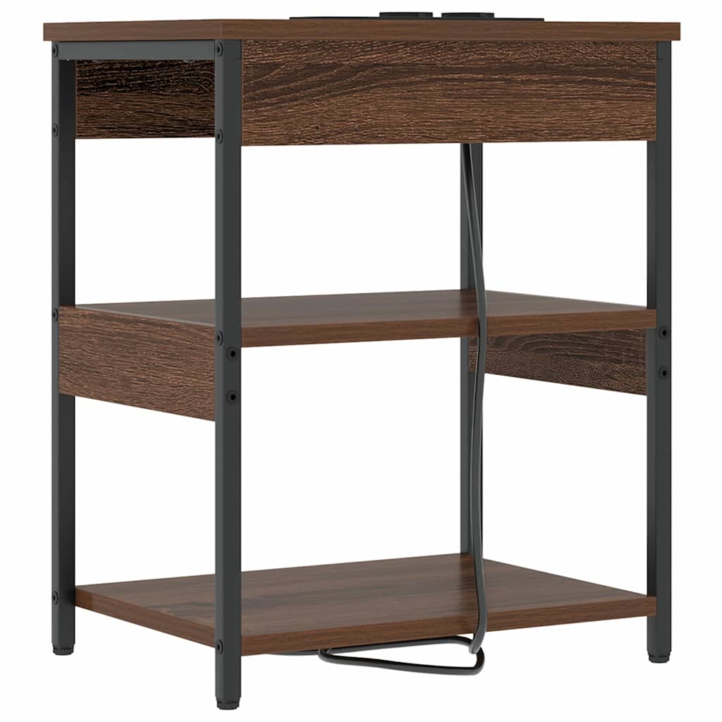 Natskab 2 pcs Brun eg 41 x 31 x 51 cm Konstrueret træ
