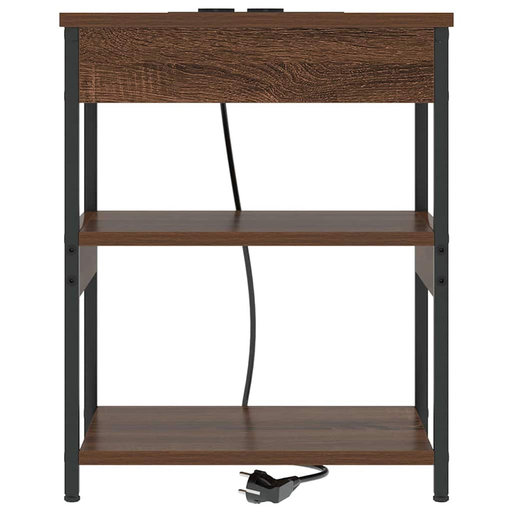 Natskab 2 pcs Brun eg 41 x 31 x 51 cm Konstrueret træ