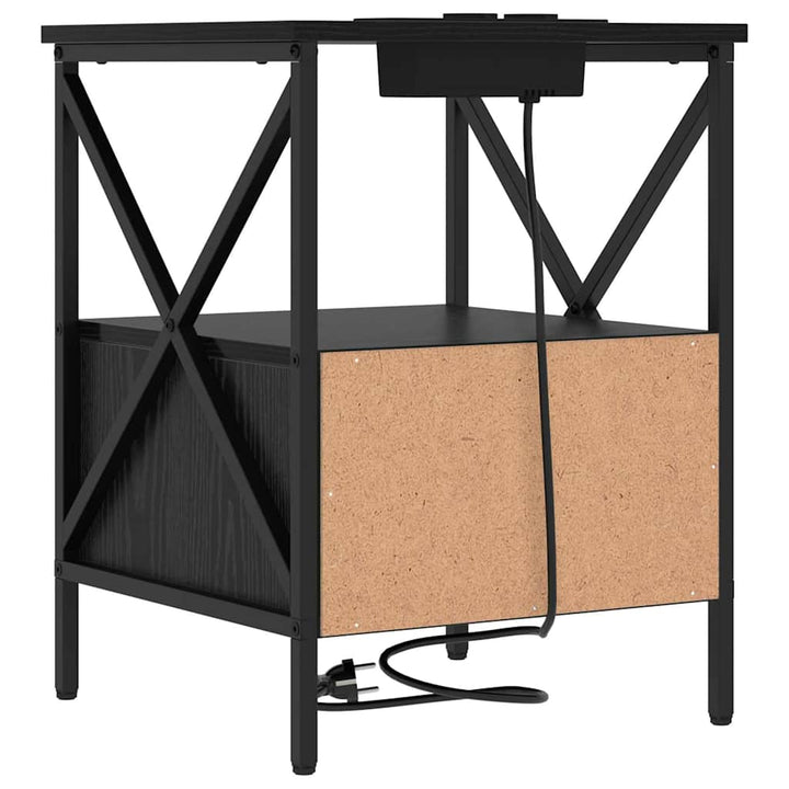 Natskab 2 pcs Sort eg 41,5 x 40,5 x 55 cm Konstrueret træ