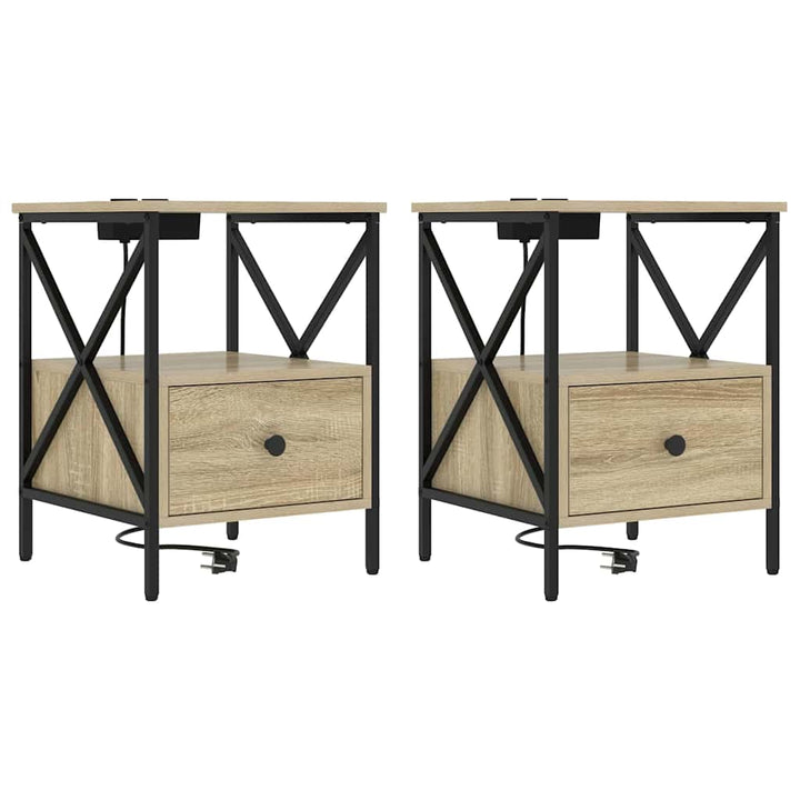 Natskab 2 pcs Sonoma eg 41,5 x 40,5 x 55 cm Konstrueret træ