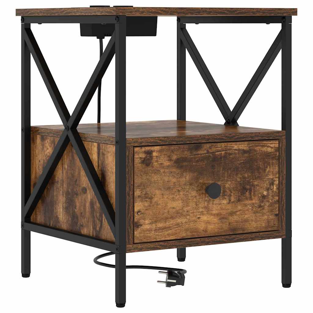 Natskab 2 pcs Røget eg 41,5 x 40,5 x 55 cm Konstrueret træ