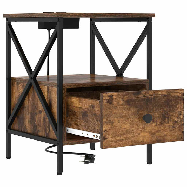 Natskab 2 pcs Røget eg 41,5 x 40,5 x 55 cm Konstrueret træ