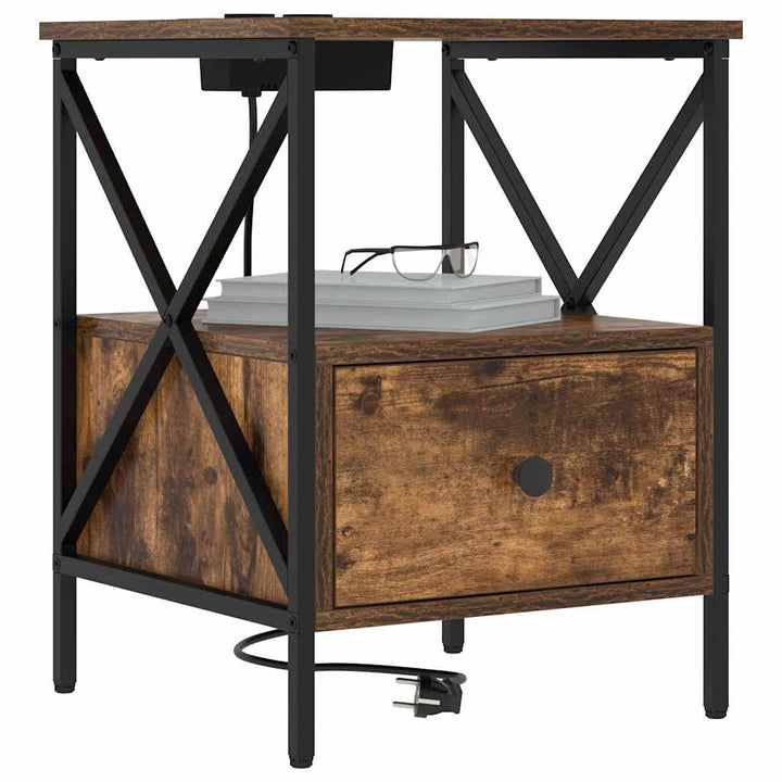 Natskab 2 pcs Røget eg 41,5 x 40,5 x 55 cm Konstrueret træ