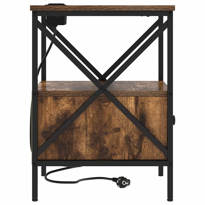Natskab 2 pcs Røget eg 41,5 x 40,5 x 55 cm Konstrueret træ