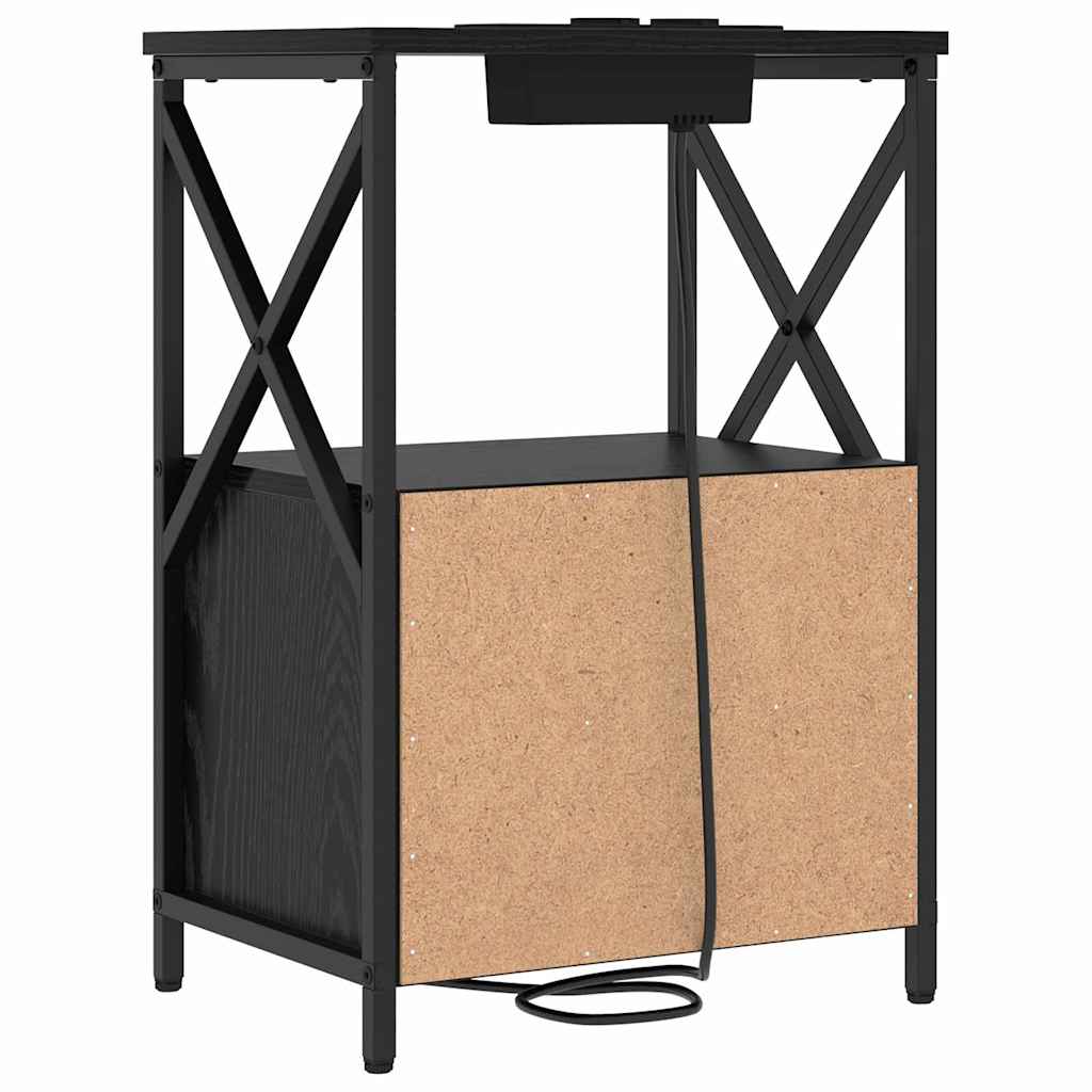 Natskab med skuffe Sort eg 40 x 31 x 60 cm Konstrueret træ