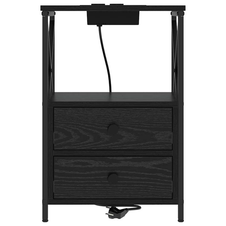 Natskab med skuffe Sort eg 40 x 31 x 60 cm Konstrueret træ