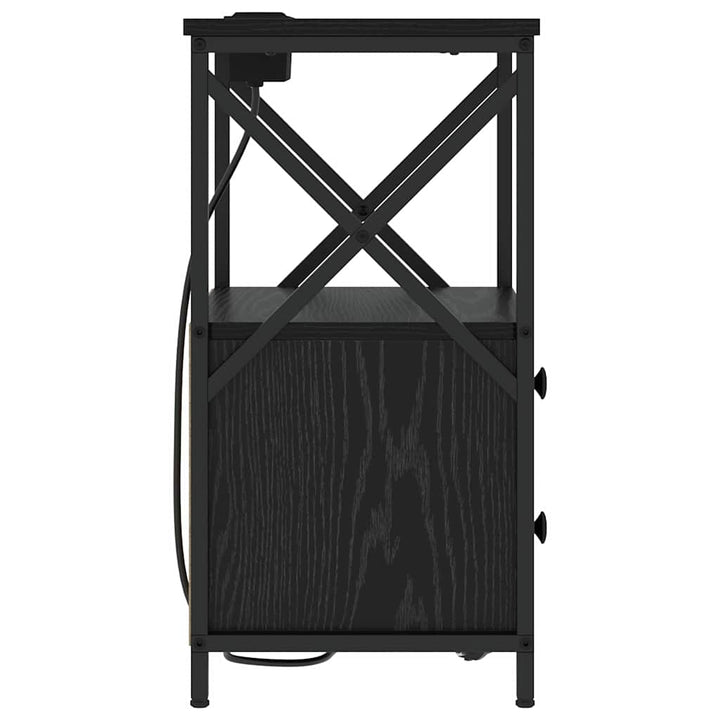 Natskab 2 pcs Sort eg 40 x 31 x 60 cm Konstrueret træ