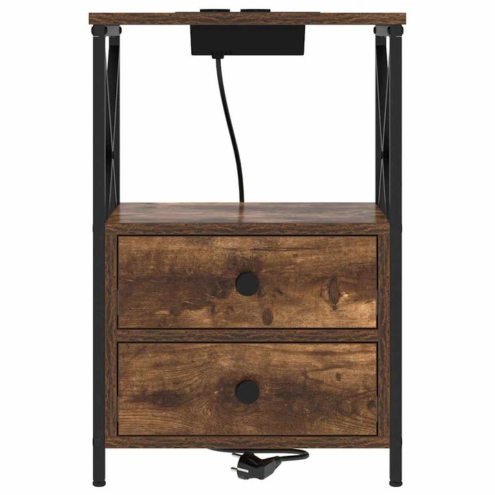 Natskab 2 pcs Røget eg 40 x 31 x 60 cm Konstrueret træ