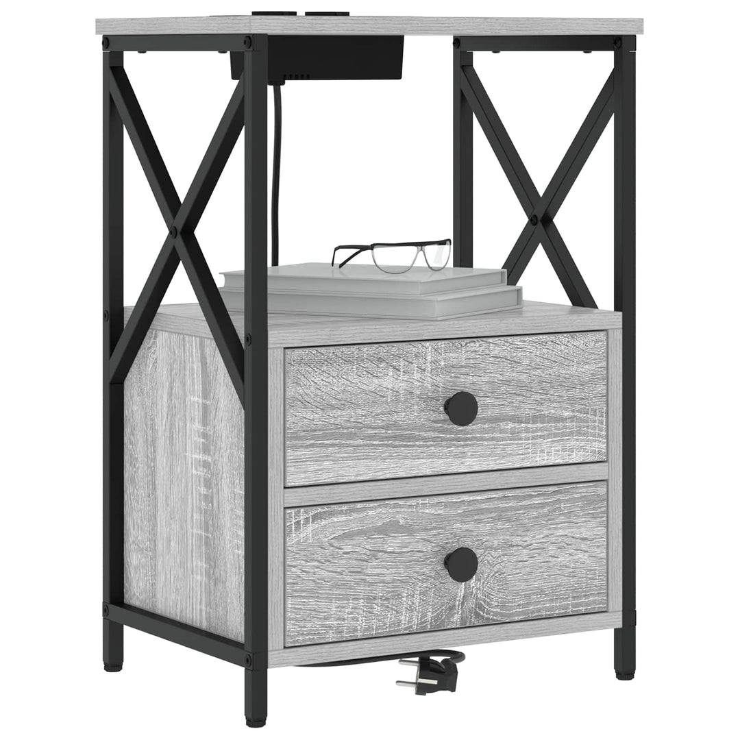 Natskab 2 pcs Grå Sonoma 40 x 31 x 60 cm Konstrueret træ