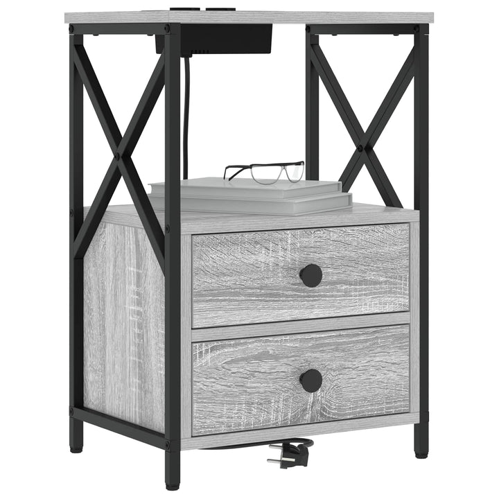 Natskab 2 pcs Grå Sonoma 40 x 31 x 60 cm Konstrueret træ