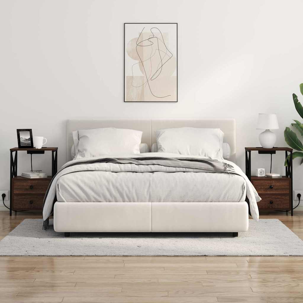 Natskab 2 pcs Brun eg 40 x 31 x 60 cm Konstrueret træ