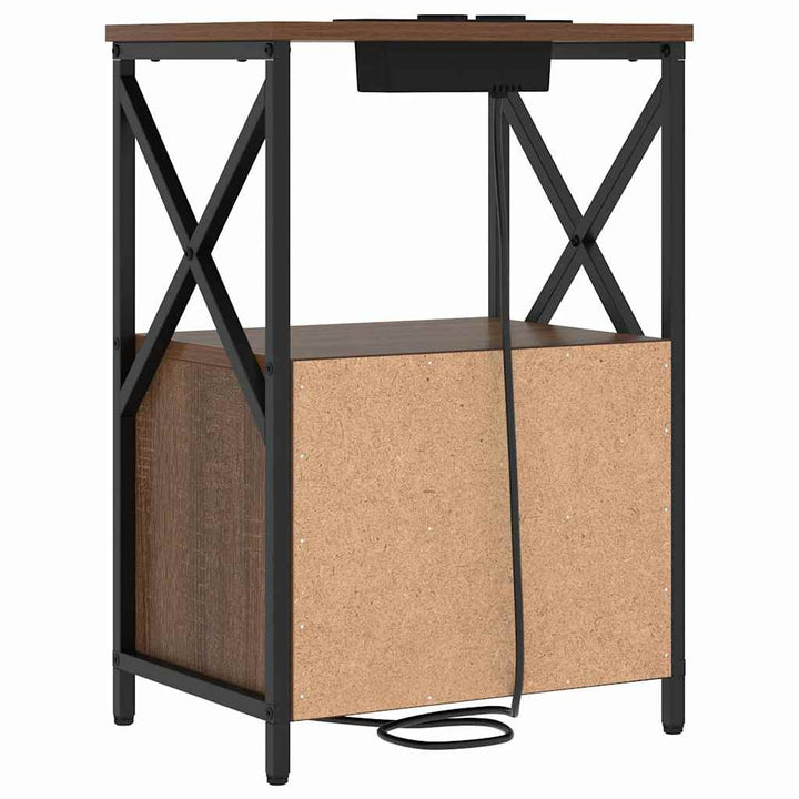 Natskab 2 pcs Brun eg 40 x 31 x 60 cm Konstrueret træ