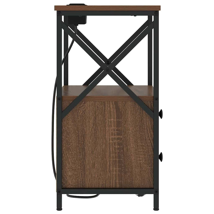 Natskab 2 pcs Brun eg 40 x 31 x 60 cm Konstrueret træ