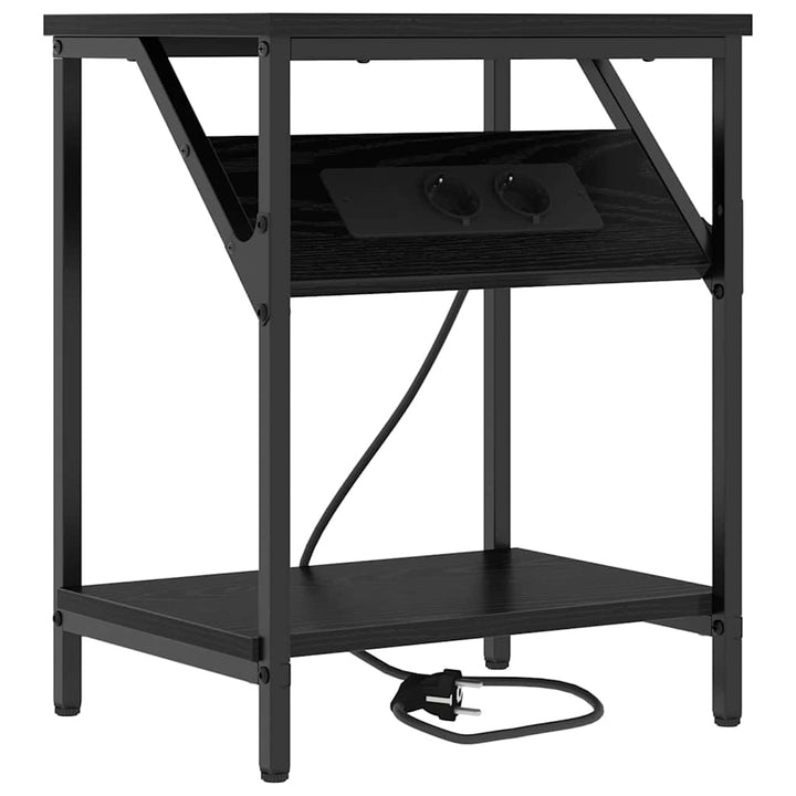Natskab 2 pcs Sort eg 38 x 30 x 48 cm Konstrueret træ