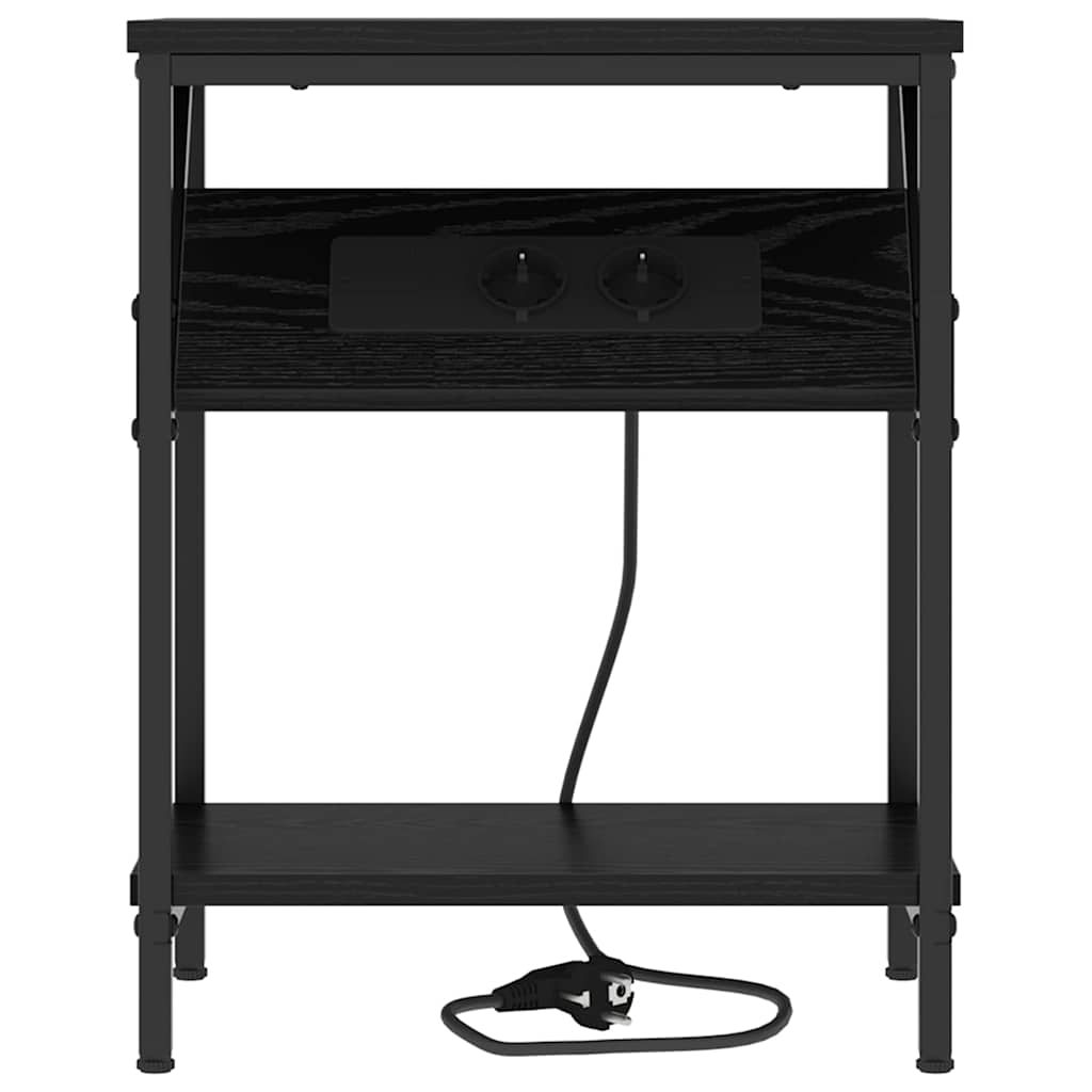 Natskab 2 pcs Sort eg 38 x 30 x 48 cm Konstrueret træ