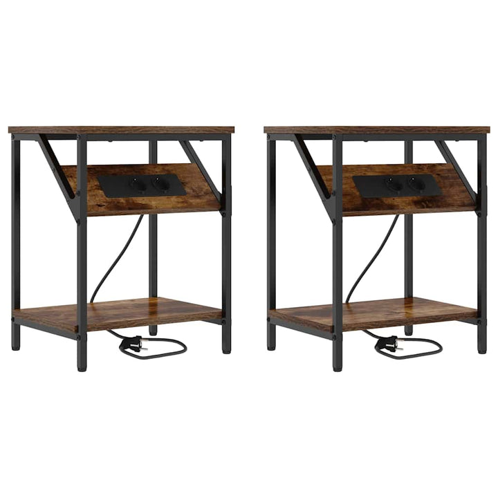 Natskab 2 pcs Røget eg 38 x 30 x 48 cm Konstrueret træ