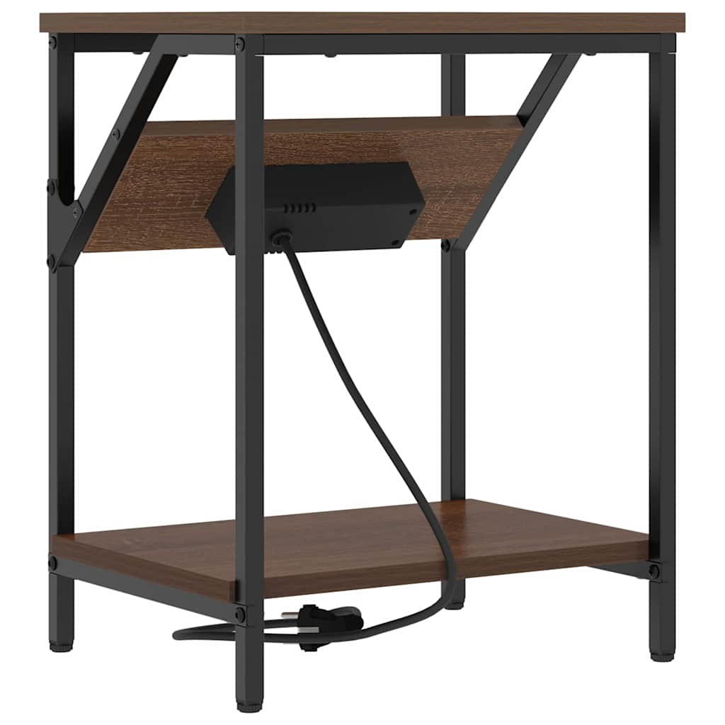 Natskab 2 pcs Brun eg 38 x 30 x 48 cm Konstrueret træ