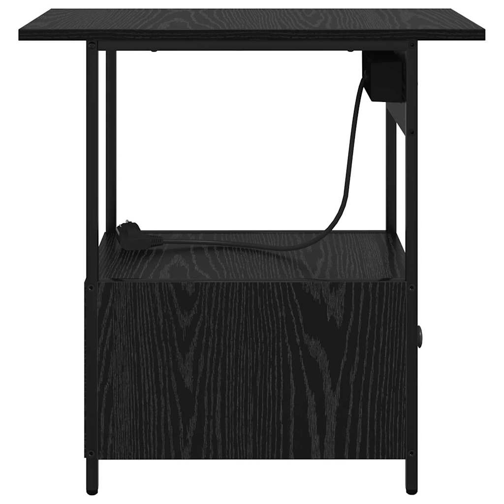 Natskab med skuffe Sort eg 60 x 30 x 61 cm Konstrueret træ