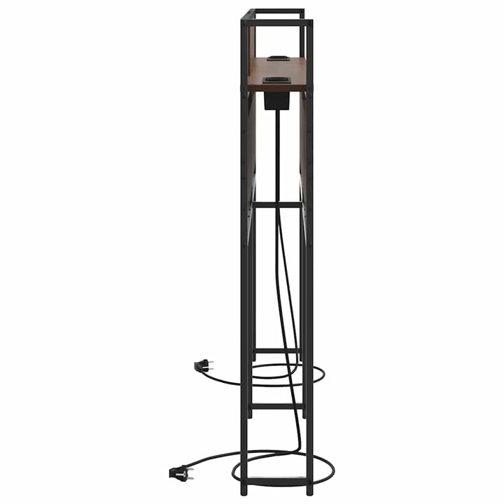 Opbevaringshovedgavl med opbevaring Brun eg Konstrueret træ