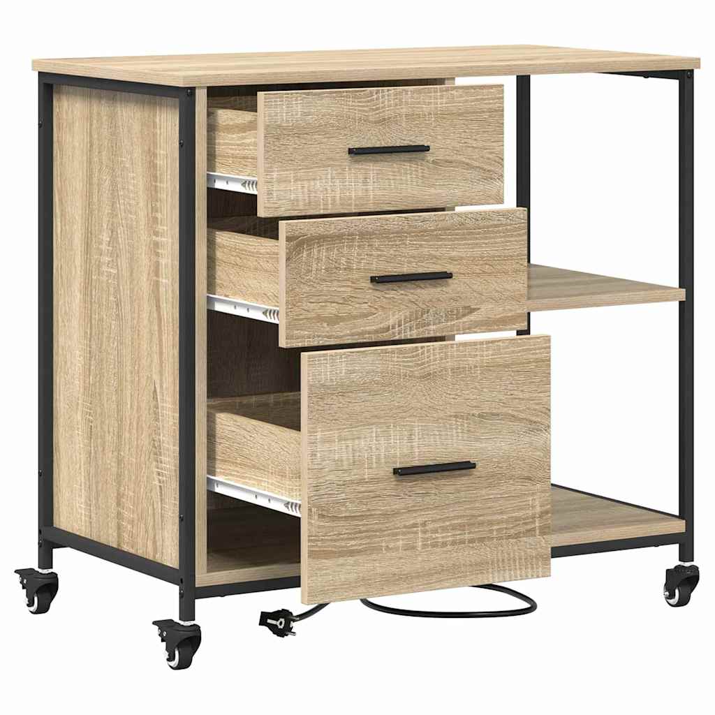 Skab med Opladningsstation 76 x 41 x 72 cm Konstrueret træ