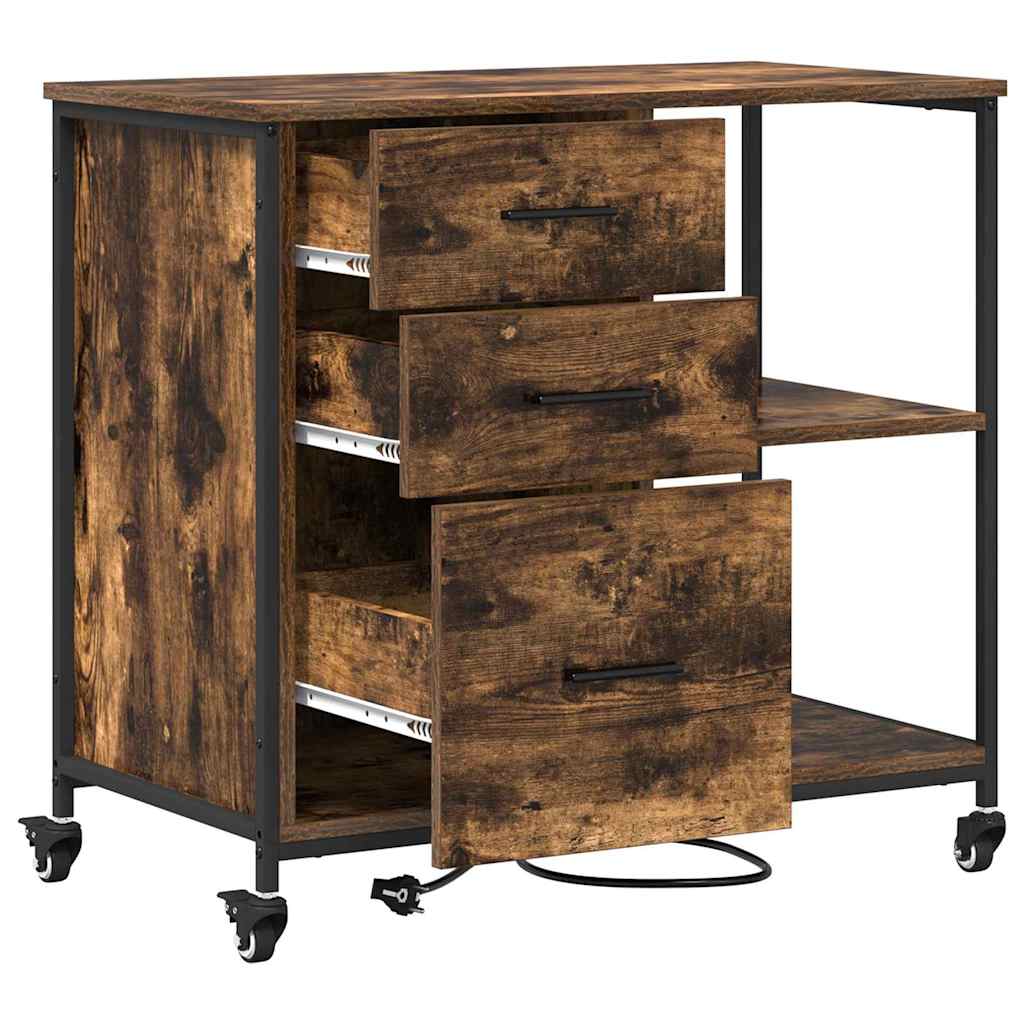 Skab med Opladningsstation 76 x 41 x 72 cm Konstrueret træ