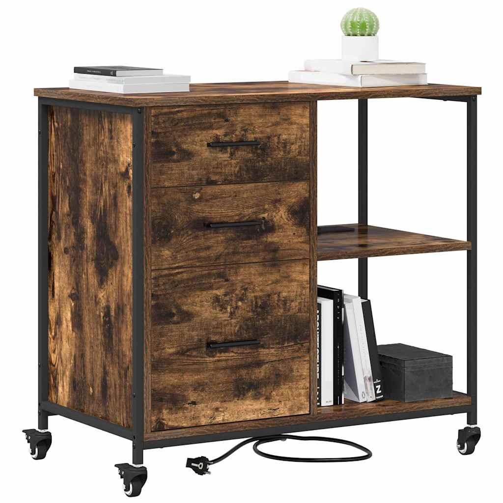 Skab med Opladningsstation 76 x 41 x 72 cm Konstrueret træ