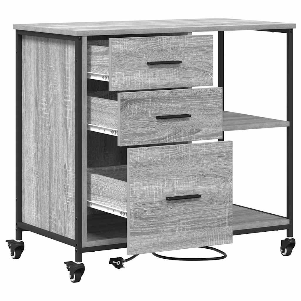 Skab med Opladningsstation 76 x 41 x 72 cm Konstrueret træ