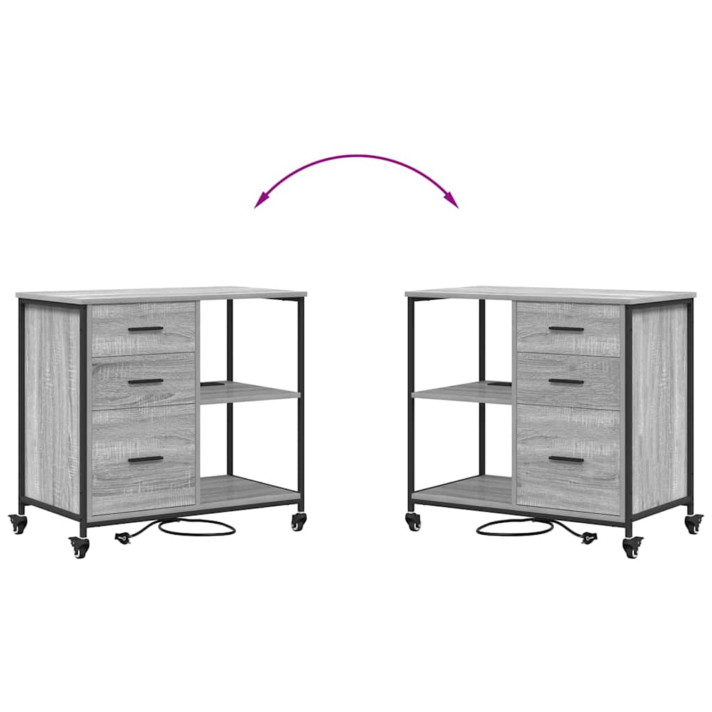 Skab med Opladningsstation 76 x 41 x 72 cm Konstrueret træ