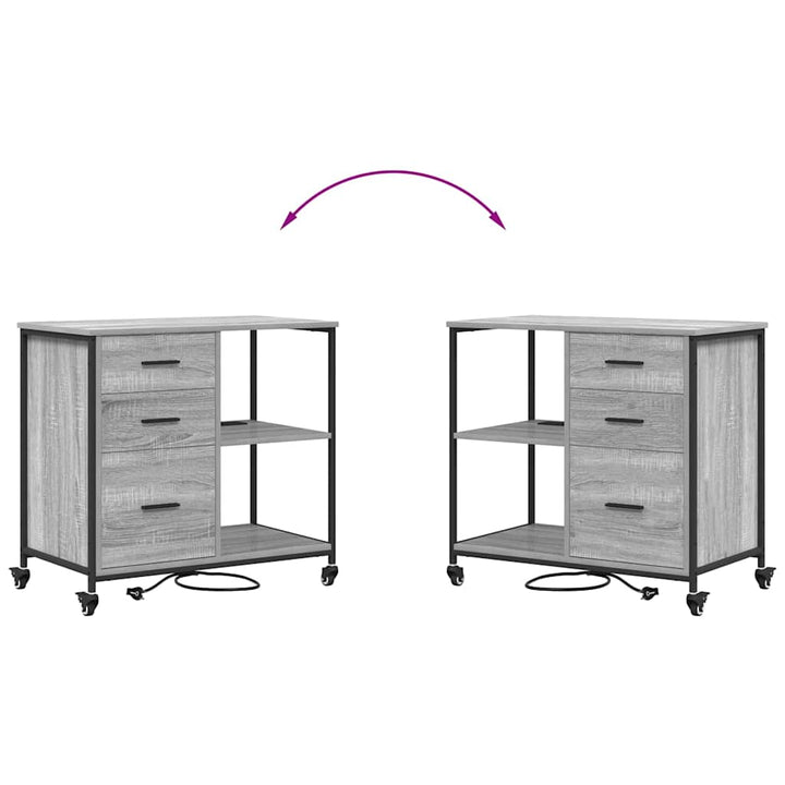 Skab med Opladningsstation 76 x 41 x 72 cm Konstrueret træ