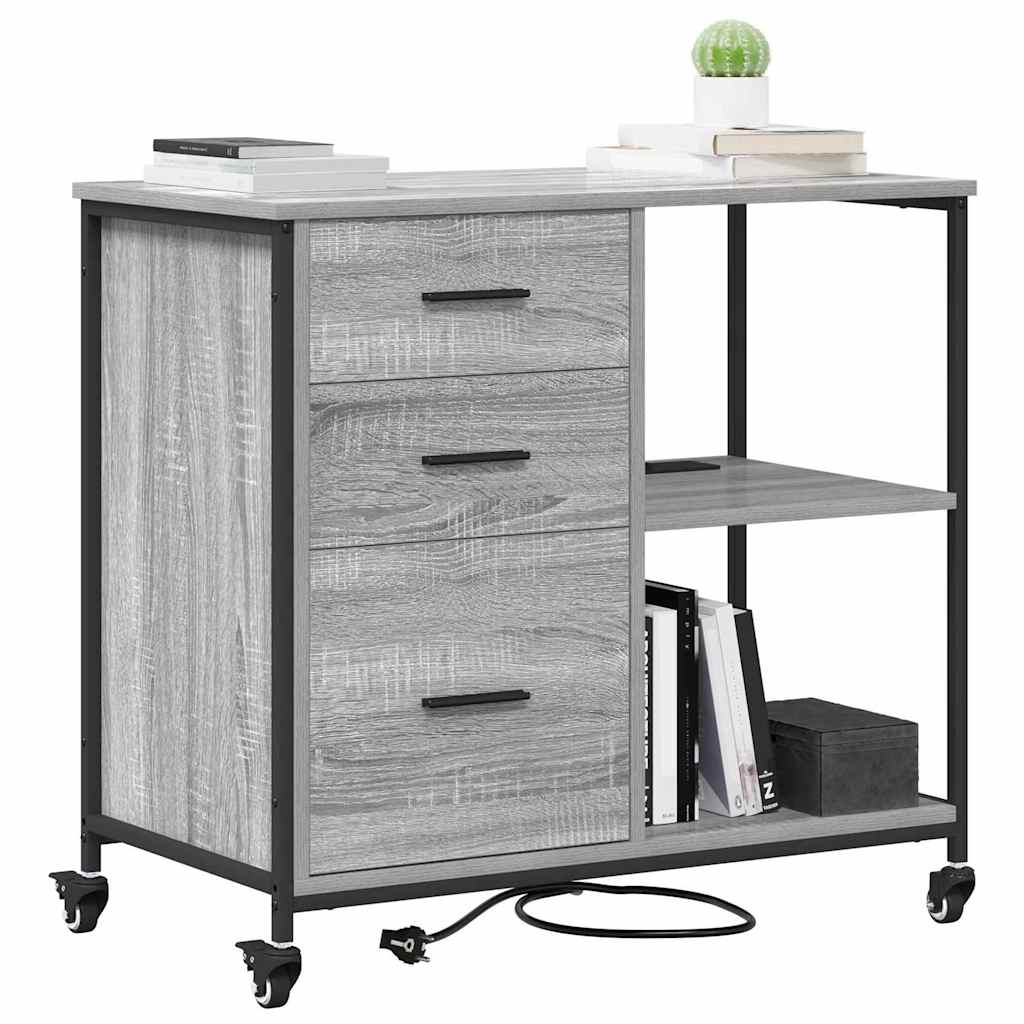 Skab med Opladningsstation 76 x 41 x 72 cm Konstrueret træ