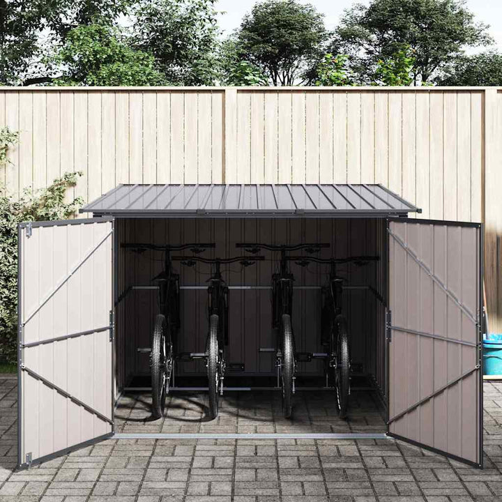 Cykelskur 3 pcs Antracit 216 x 207 x 158 cm Metal