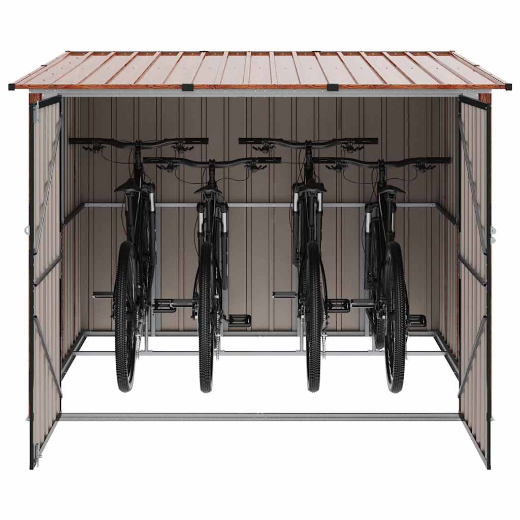 Cykelskur 3 pcs Brun 216 x 207 x 158 cm Metal