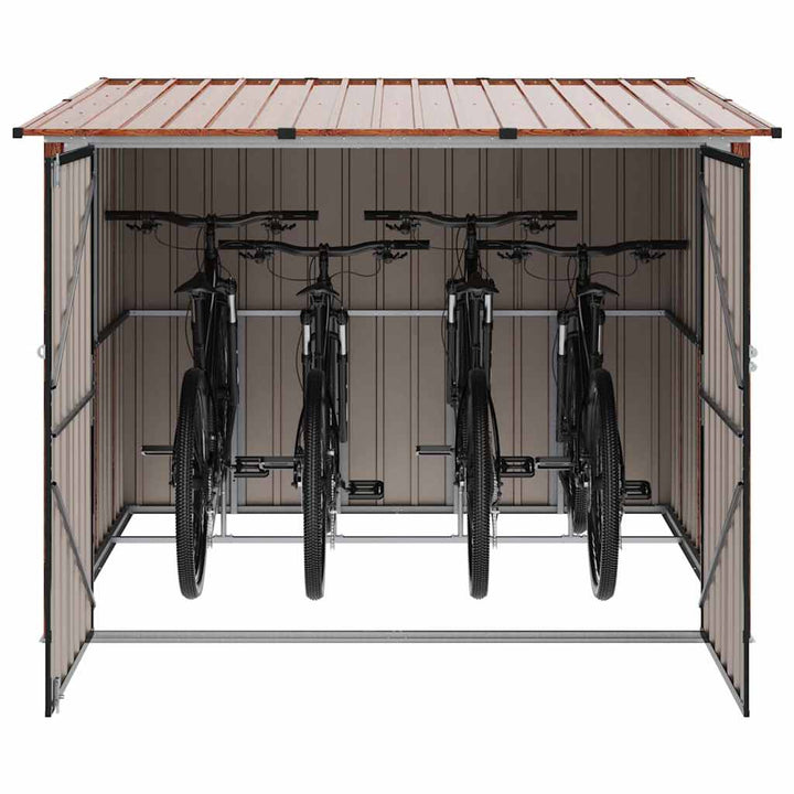 Cykelskur 3 pcs Brun 216 x 207 x 158 cm Metal