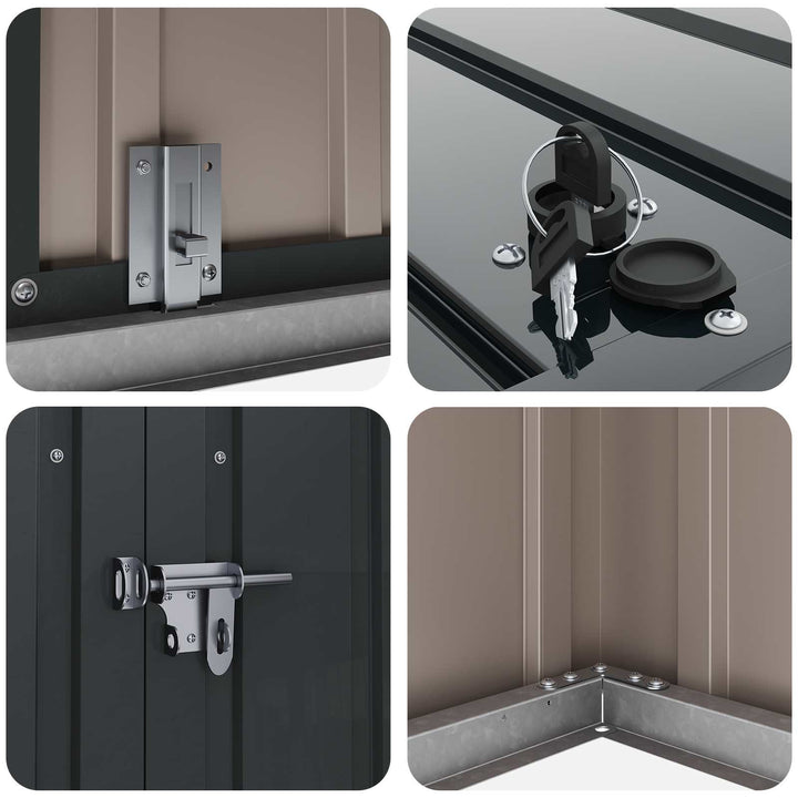 Have Opbevaringskasse Sort 151,5 x 107 x 100 cm Stål